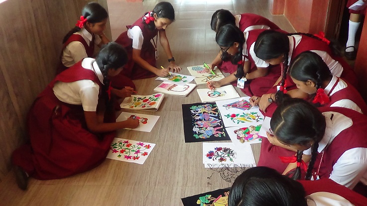 Creative arts and crafts by school students